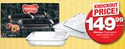Marinex 3 Piece Rectangular Glass Roaster Set-Per Set