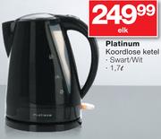Platinum 1.7Ltr Swart/Wit Koordlese Ketel-Elk
