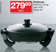 Platinum Electric Frying Pan With Glass Lid