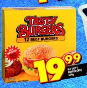I & J Tasty 12 Beef Burgers-600g 