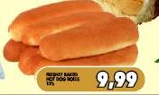 Freshly Baked Hot Dog Rolls-12's