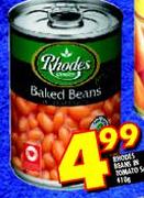Rhodes Beans In Tomato Sauce-410G