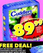 Cuddlers Disposable Nappies-44/50/52's Per Pack