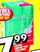 Stayfree Sanitary Pads With Wings-8/10's