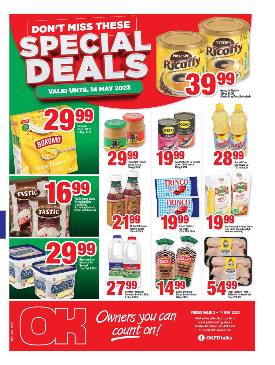 OK Foods Northern Cape, North West, Free State Special Deals (3 May