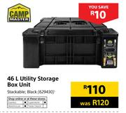 Camp Master 46L Utility Storage Box Unit Stackable Black