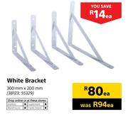 White Bracket 300mm x 200mm-Each