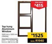 Top Hung Aluminium Window 1500mm x 1500mm