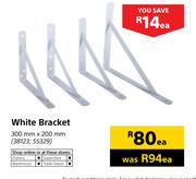 White Bracket-300mm x 200mm Each