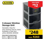Addis 3 Drawer Slimline Storage Unit