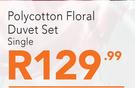 Polycotton Single Floral Duvet Set