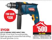 Ryobi 650W Variable Speed Impact Drill PD-650