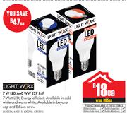 Light Worx 7W LED A60 WW E27 B/F-Each