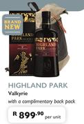 Highland Park Valkyrie With A Complimentary Backpack-Per Unit