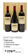 Rust En Vrede Triple Pack 1 x Estate Syrah, 1 x Cabernet Sauvignon, 1 x Merlot-Per Unit