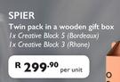 Spier Twin Pack In A Wooden Gift Box 1xCreative Block 5(Bordeaux),1xCreative Block 3(Rhone)-Per Unit