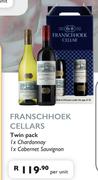 Franschhoek Cellars Twin Pack 1 x Chardonnay, 1 x Cabernet Sauvignon-Per Unit