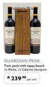 Guardian Peak Twin Pack With Tapas Board 1 x Merlot, 1 x Cabernet Sauvignon-Per Unit