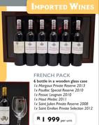 French Pack 6 Bottle In A Wooden Glass Case-Per Unit