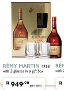 Remy Martin 1738 With 2 Glasses In A Gift Box-Per Unit