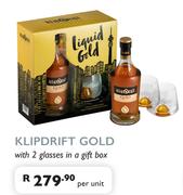 Klipdrift Gold With 2 Glasses In A Gift Box-Per Unit