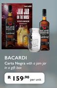 Bacardi Carta Negra With A Jam Jar In A Gift Box-Per Unit