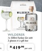 Wilderer 1 x 500ml Fynbos Gin With 3 Glasses In A Gift Box-Per Unit