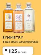 Symmetry Tonic Citrus/Floral/Spice-500ml Per Unit