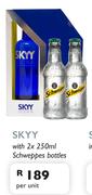 Skyy With Schweppes Bottles-2 x 250ml Per Unit