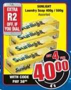 Sunlight Laundry Soap 400g/500g Assorted-For 4