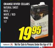 Orange River Cellars Natural Sweet Rose/White/Red Wine-1Ltr Each