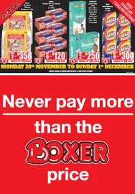 Boxer Super Stores Free State & North West : Never Pay More Than The Boxer Price (25 November - 01 December 2024)