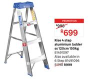 Rise 6 Step Aluminium Ladder SS 120cm 150Kg 81491096