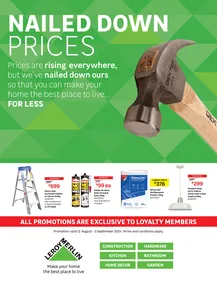 Leroy Merlin : Nailed Down Prices (12 August - 03 September 2024)