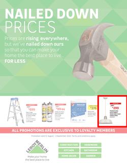 Leroy Merlin : Nailed Down Prices (12 August - 03 September 2024), page 1