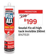 Soudal Fix All High Tack Invisible 81471531-290ml