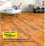 Laminate Flooring Basic Sutter Oak L137.6cm x W19.3cm x 6mm (2.921 Sqm/Box) 81490974-Per Sqm