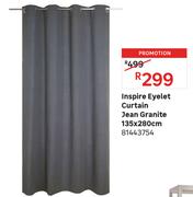 Inspire Eyelet Curtain Jean Granite 135 x 280cm 81443754