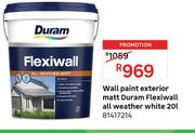 Duram 20L All Weather Flexiwall Exterior Matt Wall Paint 81417214