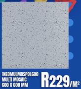 Glazed Porcelain Tile 1NEOMULMOSPOL600 Multi Mosaic 600 x 600mm-Per Sqm