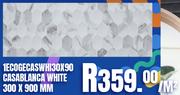Spanish Wall Decore Tile 1ECOGECASWHI30X90 Casablanca White 300 x 900mm-Per Sqm