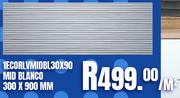 Spanish Wall Decore Tile 1ECORLVMIDBL30X90 Mid Blanco 300 x 900mm-Per Sqm