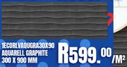 Spanish Wall Decore Tile 1ECORLVAQUGRA30X90 Aquarell Graphite 300 x 900mm-Per Sqm