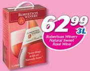 Robertson Winery Natural Sweet Rose Wine-3Ltr