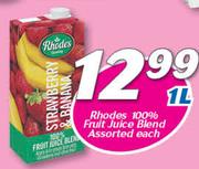 Rhodes 100% Fruit Juice Blend Assorted-1Ltr Each