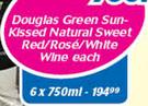 Douglas Green Sun-Kissed Natural Sweet Red/Rose/White Wine-6 x 750ml Each
