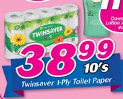 Twinsaver 1 Ply Toilet Paper-10's Pack