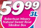 Robertson Winery Natural Sweet Rose Slimline Box-3Ltr