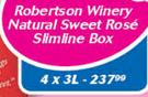 Robertson Winery Natural Sweet Rose Slimline Box-4x3Ltr