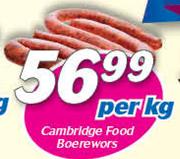 Cambridge Food Boerewors-Per Kg